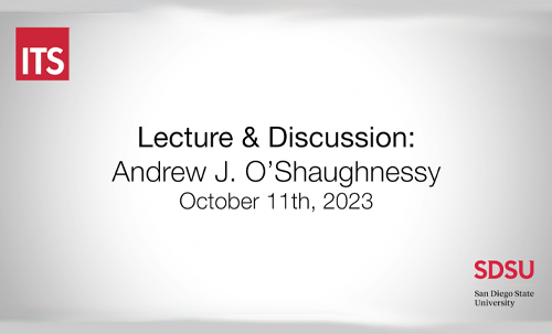 Lecture and Discussion: Andrew O'Shaughnessey, October 11, 2023