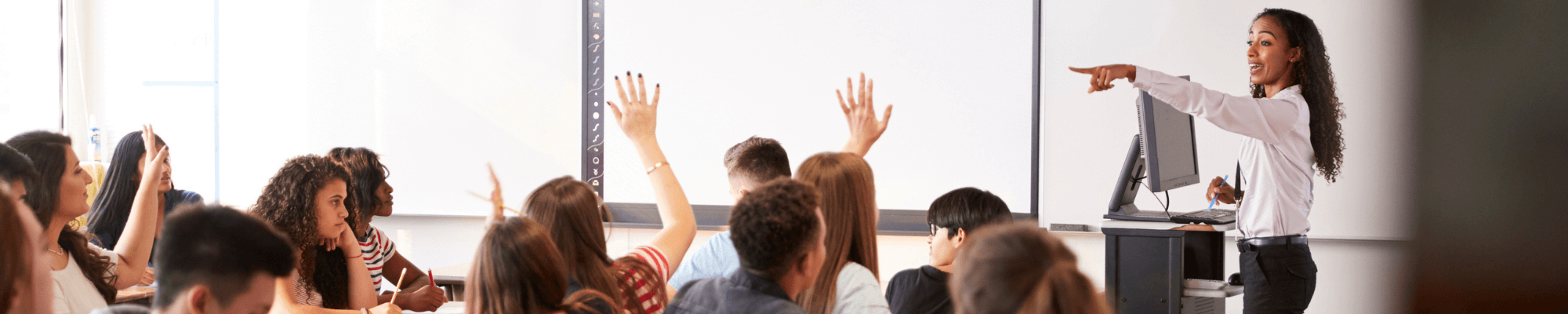 high school teacher in classroom