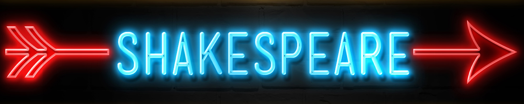 neon sign that says Shakespeare